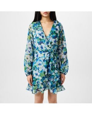 Bardot Triple Frill Dress - Blue