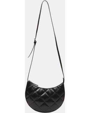 Firetrap Quilted Faux Leather Embroidered Crossbody Bag - Black