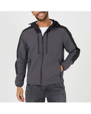 Brave Soul Colour Block Windrunner Windbreaker - Grey