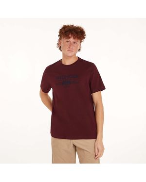 Tommy Hilfiger Crest Logo Embroidery T-Shirt - Red