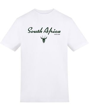 AWD Adults Printed South Africa Rugby Fan Tee - White