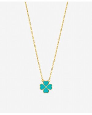 Jon Richard Plated And Heart Clover Necklace - Metallic