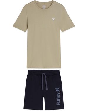 Hurley T-Shirt And Shorts Set - Natural