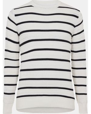 Brave Soul Crew Neck Striped Jumper - White