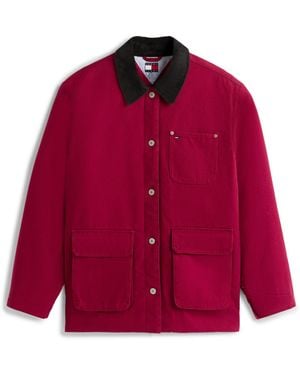 Tommy Hilfiger Twill Cord Barn Jacket - Red