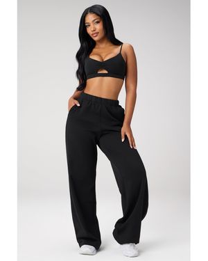 Fabletics Cosy Fleece Wide Leg Sweatpant - Blue
