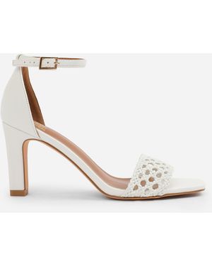 Where's That From Pu Naia Braided Strappy Block Heel - White