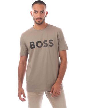 BOSS Large Logo T-Shirt - Brown