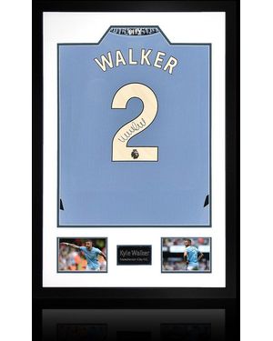 The Fan Cave Kyle Walker Signed Manchester City Shirt Premium - Blue