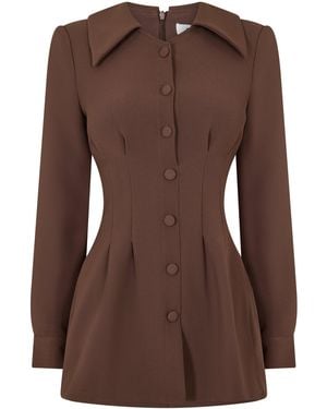 Odd Muse Satin Shift Mini Dress - Brown