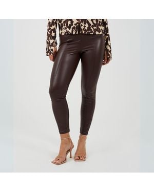 Brave Soul Faux Leather Trousers - Brown
