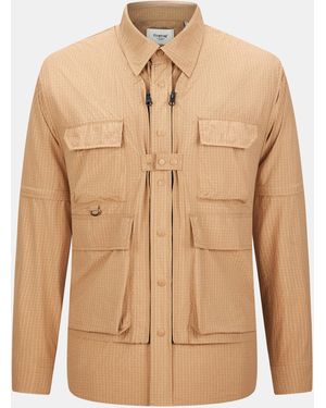 Firetrap 3-In-1 Convertible Dwr Full Zip Long Sleeve Overshirt - Natural