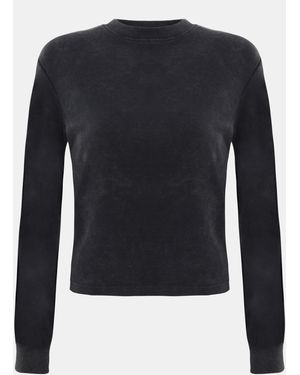 I Saw It First Washed Rib Long Sleeve Top - Blue