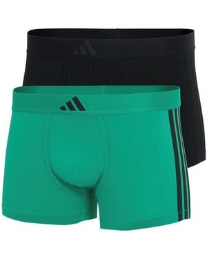 adidas Active Flex Cotton 3 Stripes Trunk (2Pk) - Green