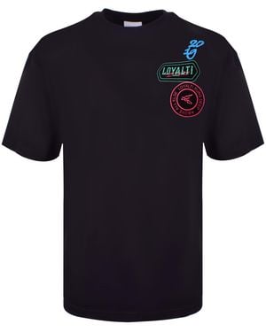 Loyalti Neon Badge Regular Fit T-Shirt - Black