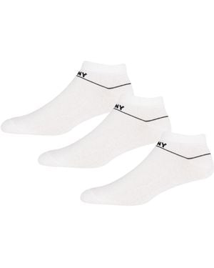 DKNY 3 Pack Jefferson Liner Socks - White