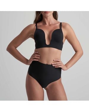 Bye Bra Super Waist Control Shapewear Thong - Black