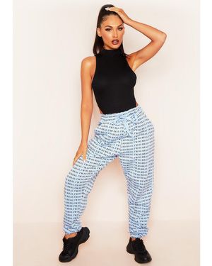 Missy Empire I'M Real Slogan Joggers - Blue