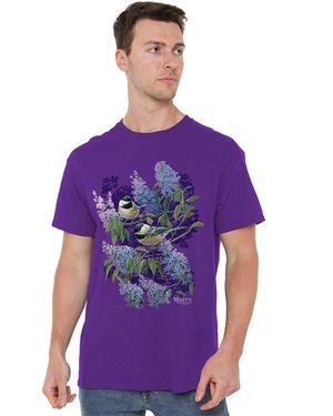Other Wild Wings Chickadees And Lilacs T Shirt - Purple