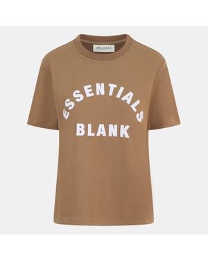 Blank Essentials Blank Arched Print Puff T-Shirt Ladies - Brown