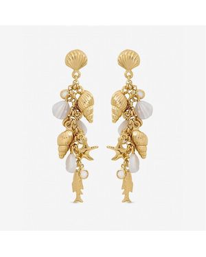Inicio Plated Droplet Shell Earrings - Metallic