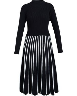 Gina Bacconi Knitted Fit And Flare Dress - Black