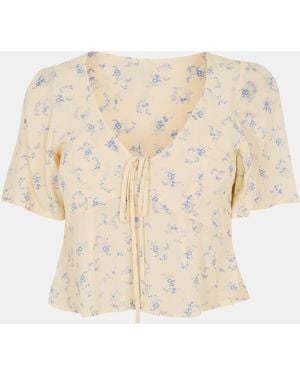 Jack Wills Keyhole Blouse - Natural