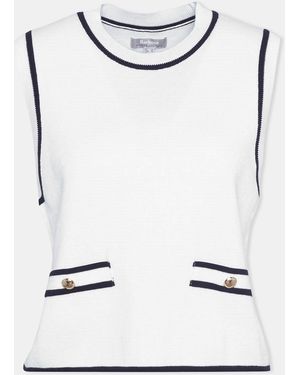 Barbour Amy Sleeveless Knitted Jumper - White