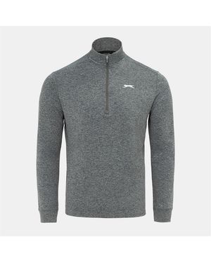Slazenger 1881 Zip Golf Pullover Top - Grey