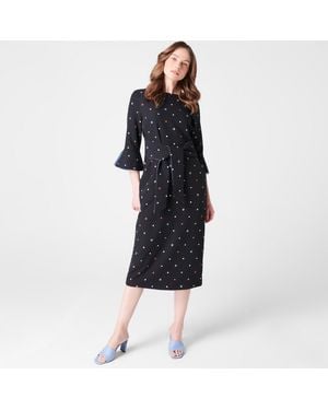 Biba Tie Midi Dress - Black