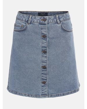 Noisy May A-Line Denim Skirt - Blue
