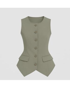 I Saw It First Button Waistcoat - Green