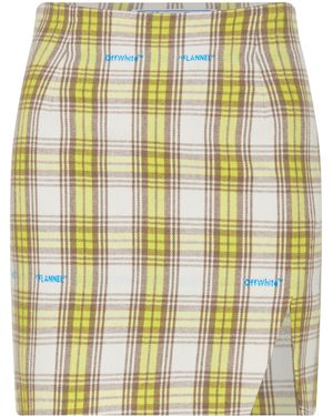 Off-White c/o Virgil Abloh Check Print Mini Skirt - Yellow