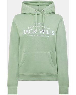 Jack Wills Hunston Graphic Logo Hoodie - Green