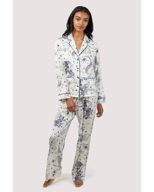 Wolf & Whistle Celestial Long Sleeved Pyjama Set - White