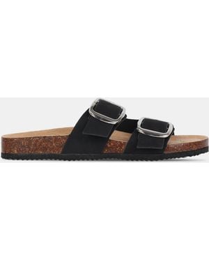 Miso Birki Flat Sandals - Black