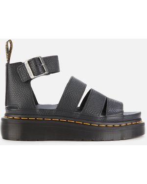 Dr. Martens Clarissa Leather Flatform Sandals - Black