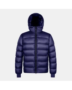 ARCTIC ARMY Polar Lw Puff Hooded Long Sleeve Short Puffer Jacket - Blue