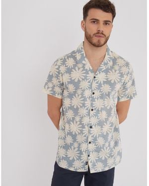 Threadbare Northhal Short-Sleeve Patterned Shirt - Grey