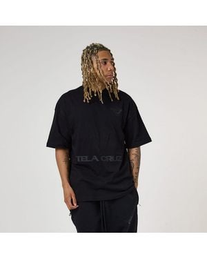 TELA CRUZ Oversized Design T-Shirt - Black