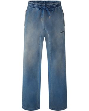 Off-White c/o Virgil Abloh Open Hem Fleece Joggers - Blue