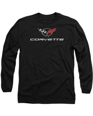 Other Chevrolet Corvette Modern Emblem Long Sleeve T-Shi - Black