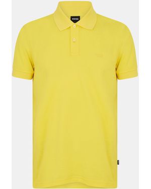 BOSS Firenze Short-Sleeve Polo Shirt With Logo Detail - Yellow