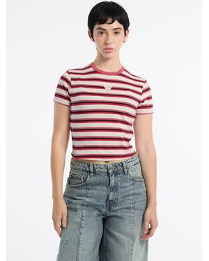 Guess Striped Baby Tee - Red