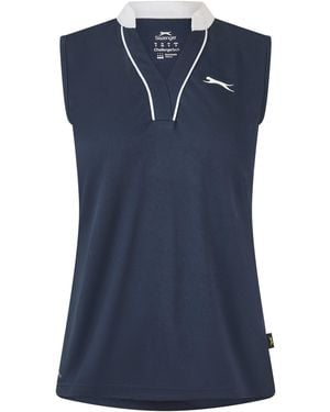 Slazenger 1881 Sleeveless Polo Shirt - Blue
