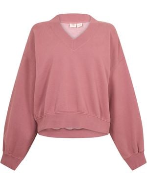 Levi's V-Neck Fleece Crew Sweatshirt - Pink