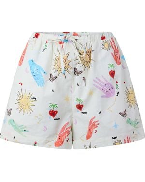 Never Fully Dressed Woven Tracksuit Shorts - Natural
