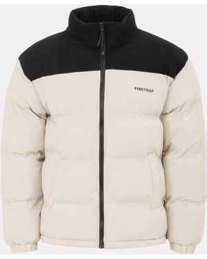 Firetrap Full Zip Funnel Neck Long Sleeve Puffer Jacket - Black