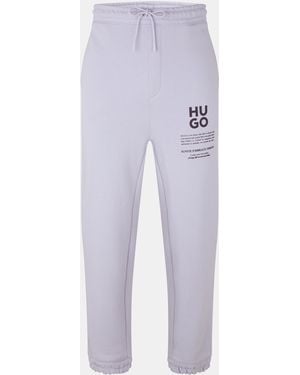 HUGO Closed Hem Fleece Tailored Fit Joggers - Purple