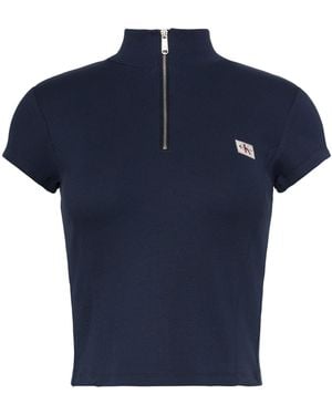 Calvin Klein Knitted Short Sleeve Polo Shirt - Blue